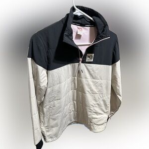 Kari Traa Siri Quilted Half-Zip Pullover Jacket - Beige/Black - Size [M]